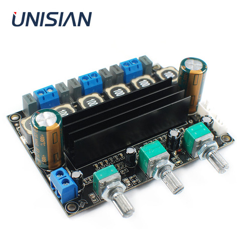 UNISIAN TPA3116 2.1 Amplifier board HIFI High-Power TPA 3116 Digital three channels  Subwoofer Amplifier out 2x80W+100W ► Photo 1/6