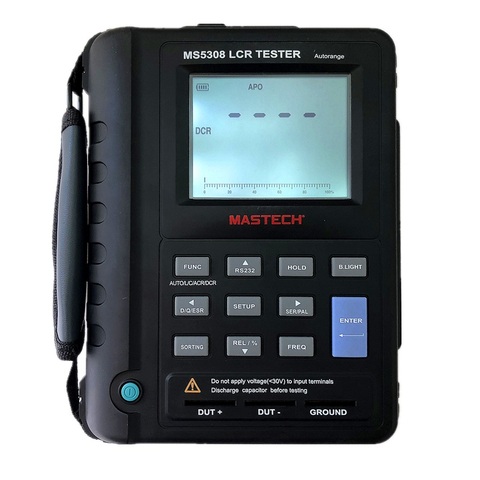 Mastech MS5308 Handheld Auto Range Digital LCR Bridge Test Inductance Capacitance Resistance Meter 100KHz RS232 Dual LCD Display ► Photo 1/1