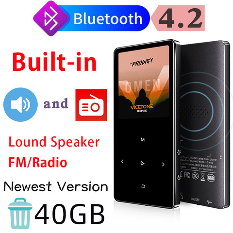 IQQ Touch Screen 16GB MP3 Player with Bluetooth 4.2 Version and Speaker Portable Walkman with Fm/Radio Metal Body Hifi Music ► Photo 1/6