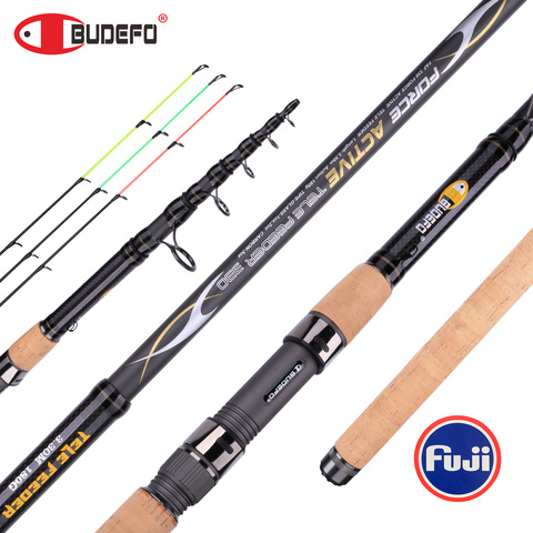 3tip Telescopic FEEDER Fuji Travel Fishing Rod 3.0m 3.3m 3.6m 3.9m BUDEFO  ACTIVE T800carbon Spinning Casting Power 180g Surf Rod - Price history &  Review, AliExpress Seller - BUDEFO Official Store