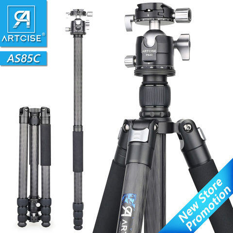 Professional Carbon Fiber Tripod for Digital DSLR Camera Heavy Duty Camera Stand Double Panoramic Ball Head Monopod Ultra Stable ► Photo 1/6