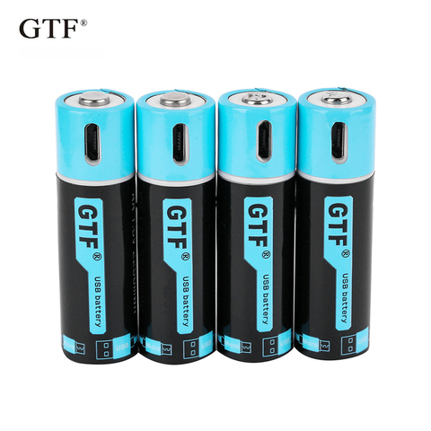 GTF1.5V USB AA li-ion Battery 2550mwh 1500mah 100% capacity li-polymer USB rechargeable lithium usb battery USB cable ► Photo 1/6
