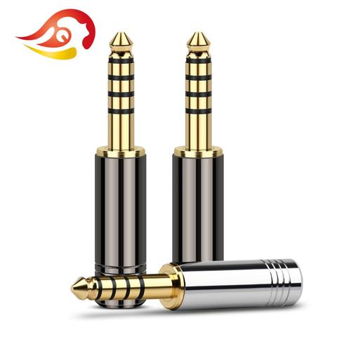 QYFANG 4.4mm Audio Jack 5 Poles Stereo No Steps Earphone Balanced Plug Metal Adapter Bright Shell Wire Connector For Headphone ► Photo 1/6