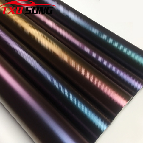 50CM*200/300CM 3D Carbon Fiber Vinyl Car Wrapping Foil Motorcycle Car Sticker Decoration Chameleon Stickers For Car Styling ► Photo 1/6