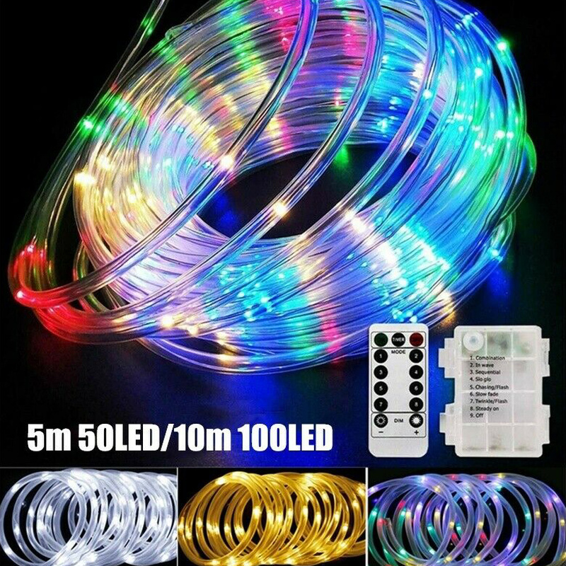 10M 20M LED String Strip Tube Rope Fairy Lights Garden Waterproof Party Decor 