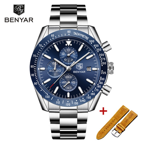 New BENYAR Wristwatch Mens 2022 Quartz Chronograph Mens Watches Top Brand Luxury Fashion Military Watch Men Clock Zegarki Meskie ► Photo 1/6