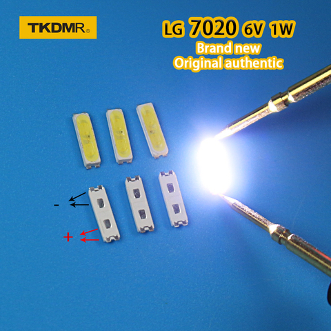 TKDMR 50piece/lot for repair lg 32 to 55-inch LCD TV LED backlight Article lamp SMD LEDs 7020 6V Cold white light emitting diode ► Photo 1/6