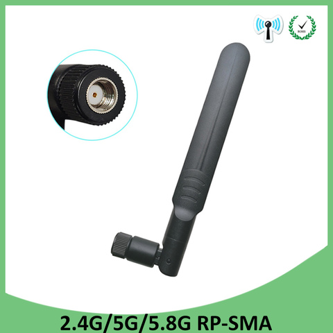 2.4GHz 5GHz 5.8Ghz Antenna 5dBi RP-SMA Connector Dual Band wifi Antena aerial SMA female wireless router 2.4 ghz 5.8 ghz ► Photo 1/6