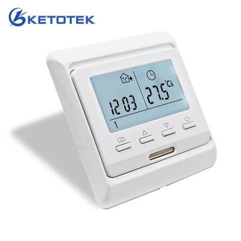 LCD Weekly Programmable Floor Heating Temperature Regulator Controller 16A 230V Room Air Thermostat with Temperature Sensor ► Photo 1/6