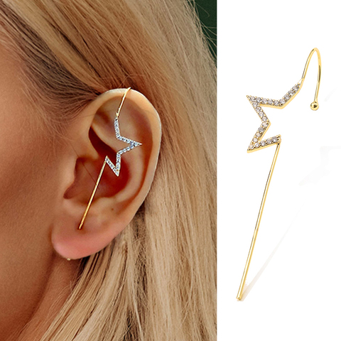 2022 Newest Arrivals Unique Jewelry 1 Pcs Earring Women Geometry Ear Pin Design Line Around Earrings Zircon Wedding Accessories ► Photo 1/6