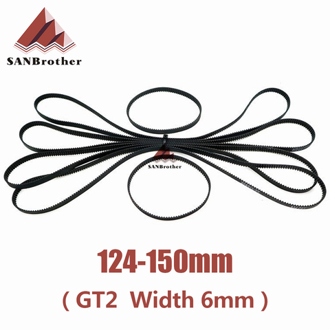 3D Printer Parts GT2 Closed Loop Timing Belt Rubber 2GT 6mm124 126 128 130 132 134 136 138 140 142 144 146 148 150mm Synchronous ► Photo 1/1