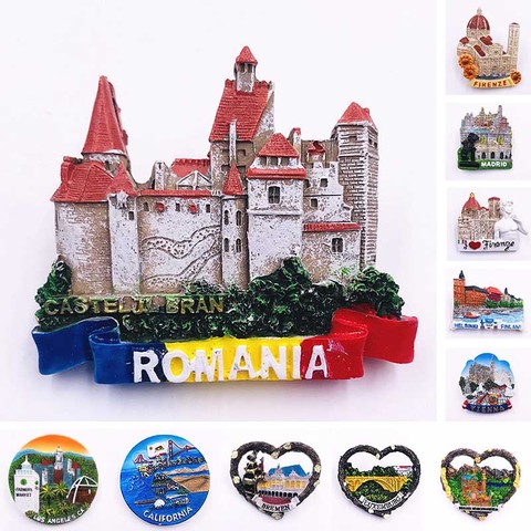 World Tourism Fridge Magnets Souvenir  Italy Spain French Denmark USA Austria Canada Australia Norway Luxembourg Fridge Stickers ► Photo 1/6