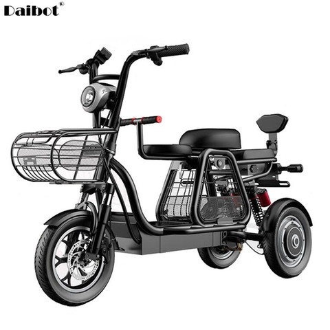 Daibot Electric Scooter With Seat 3 Wheel Electric Scooters 12 Inch 500W 48V 30KM /H Portable Tricycle Off Road Electric Bike ► Photo 1/6