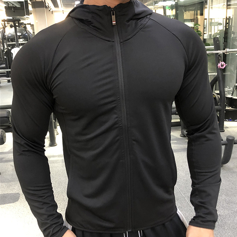 New Winter Autumn Hoodies Sport Shirt Men Hat Zipper Running Jackets Fitness Gym Sports Clothing Sport Top Men's Sportswear 2022 ► Photo 1/6