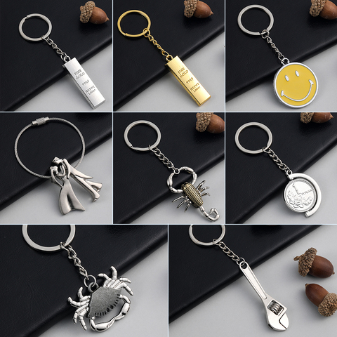 Cute Lovers' Couple Keys Keychains Gifts Mens Women Key Ring Adjustable Wrench Scorpion Marry Bullion Crab Smile Key Pendant ► Photo 1/6