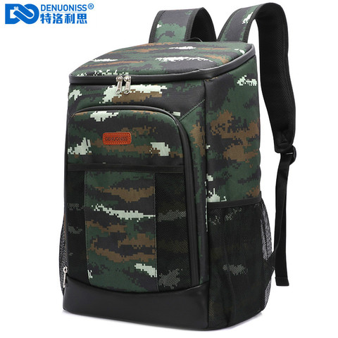 DENUONISS Jungle Camping Cooler Bag Soft 100% Leakproof Waterproof Thermal Picnic Bag Isothermal Backpack Army Fresh Bag ► Photo 1/6