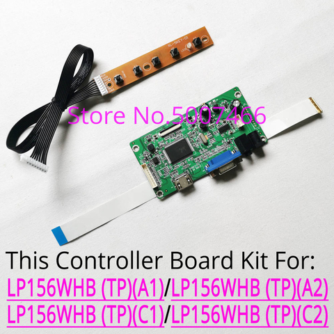 For LP156WHB (TP)(A1)/(TP)(A2)/(TP)(C1)/(TP)(C2) LCD screen 1366*768 WLED EDP 30 pin HDMI+VGA display controller board DIY kit ► Photo 1/5