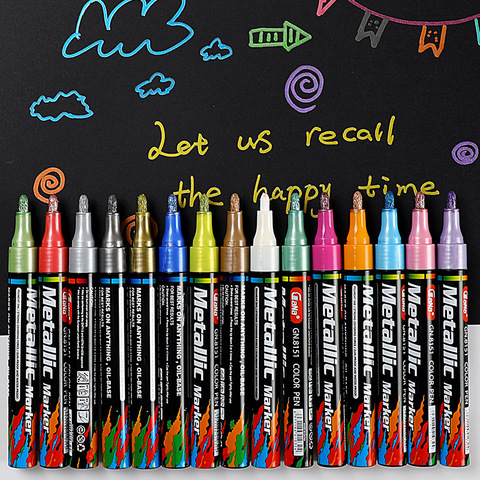 Permanent Metallic Color Marker  Metallic Color Metal Marker Pen - Metallic  Marker - Aliexpress