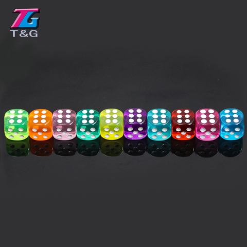 Transaprent D6 Dice 14mm 10pcs/set Acrylic ,6 Sided Gambling Casino Small Dice for Sale ► Photo 1/6