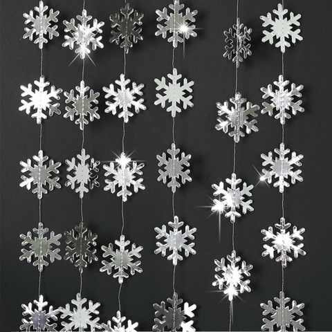 4m Paper Artificial Snowflakes Garland Frozen Party Supplies Christmas Decorations for Home Navidad Tree Hanging Ornaments Snow ► Photo 1/6