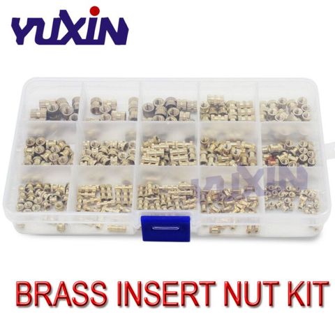 330pcs/210Pcs M2-M10 Brass Knurled Insert Nuts Threaded Insert Screws Assortment Set Kit Industry Machinery Nut Injection Tools ► Photo 1/5