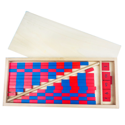 Baby Toy Numerical Rods Montessori Mathematics Red & Blue Rods Bar Math Toy Learning & Education Classic Wood Kids Toys ► Photo 1/6