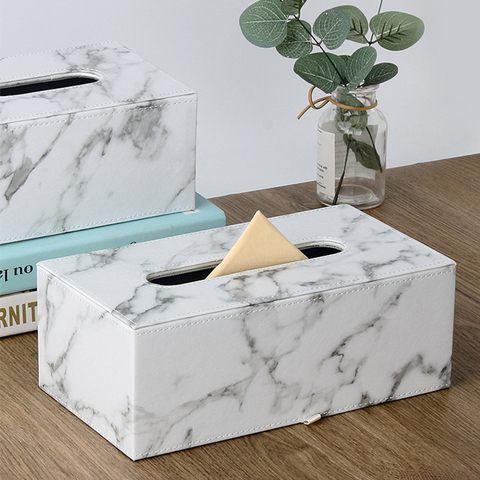 1Pc Nordic Marble Ink Tissue Box Household Living Room Kitchen Napkin Storage Case Desktop Decoration ► Photo 1/6