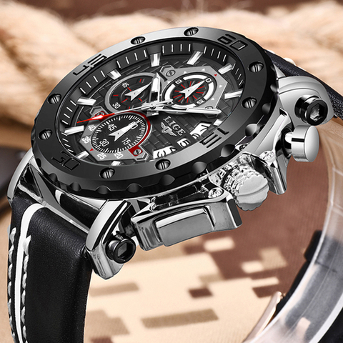 Relogio Masculino LIGE Men Top Luxury Brand Military Sport Watch Men's  Quartz Clock Male Full Steel Casual Business gold watch