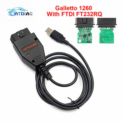 Galletto 1260 ECU Chip Tuning Tool EOBD Flasher ECU Flasher Green PCB FTDI FT232RQ Read&Write Free Ship ► Photo 1/6