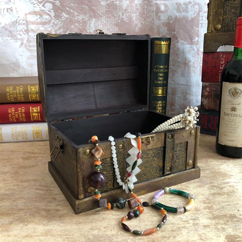 Retro Mini Pirate Jewelry Storage Box Case Holder Treasure Chest Gift Decor New 