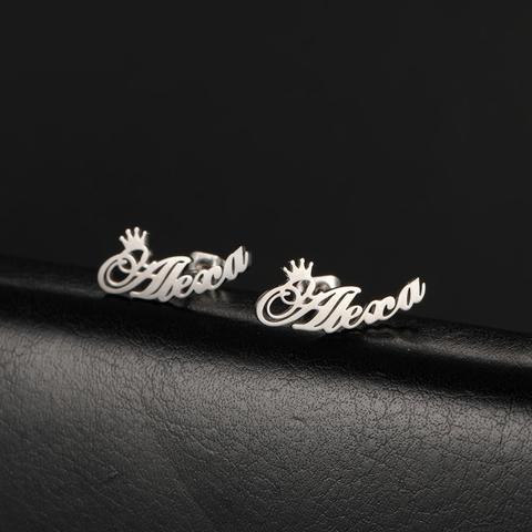 Skyrim Custom Earrings Stainless Steel Personalized Name Letter Stud Earring Customized Wedding Party Jewelry for Women Girls ► Photo 1/6
