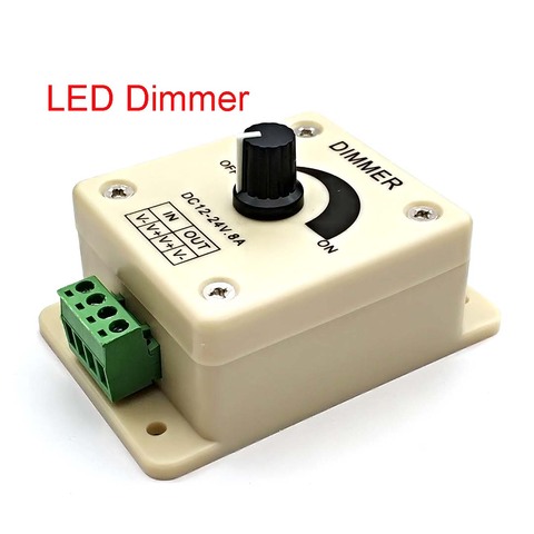 LED Dimmer Switch DC 12V 24V 8A Adjustable Brightness Lamp Bulb Strip Driver Single Color Light Power Supply Controller ► Photo 1/4