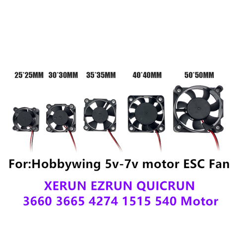 5V-7V 150A DC Motor ESC fan 25/30/35/40/50mm for Hobbywing XERUN EZRUN QUICRUN ESC RC Model parts jst plug ► Photo 1/5