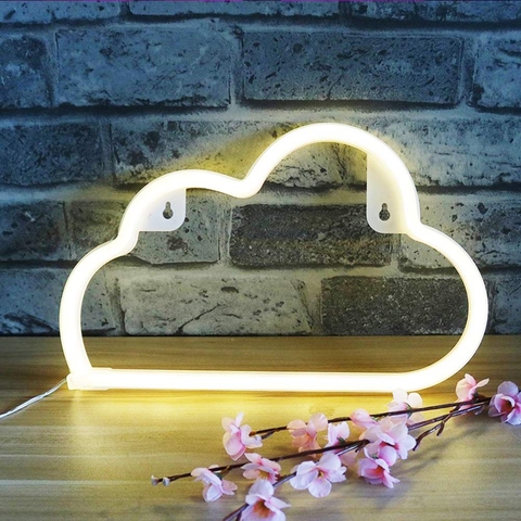 Led Neon Sign Art Decorative Lights Wall Decor Neon Lamp Cloud Night Light for Kids Room Living Room Bedroom Unique Gift ► Photo 1/6