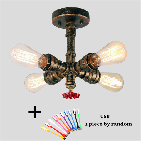 Loft iron ceiling light vintage multi heads living room bedroom hanging lamp restaurant dinging room light fixture ► Photo 1/6