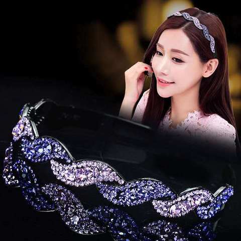 New fashion simple elegant luxury Anti-skid pearls headband with teeth rhinestones Hairband for Woman Girls Hair Headwear ► Photo 1/6