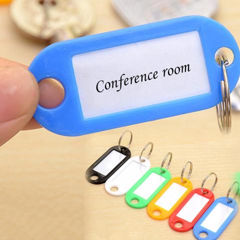 30Pcs Plastic Keychain Key Fobs Luggage Id Label Name Cards Tags With Split Ring For Baggage Key Chains Key Rings ► Photo 1/6