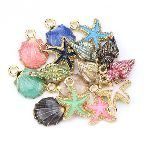 15 PC A+ Fashion Metal Alloy Ocean Shell Christmas Charm Decor Set  Pendant Drop Ornaments Hanging DIY Decoration ► Photo 1/6