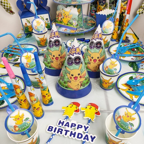  Pokemon Party Supplies with Tableware, Favors and