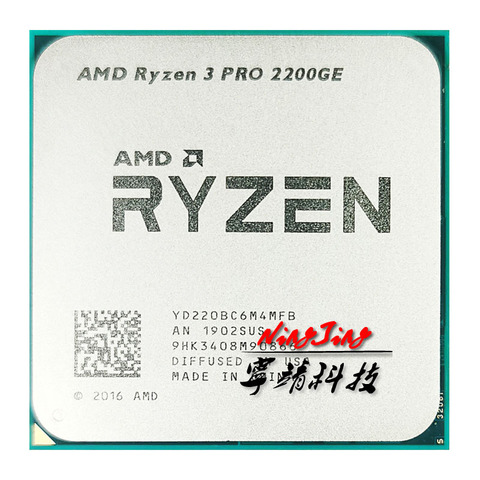 AMD Ryzen 3 PRO 2200GE R3 PRO 2200GE  3.2 GHz Quad-Core Quad-Thread CPU Processor 35W  YD220BC6M4MFB Socket AM4 ► Photo 1/1
