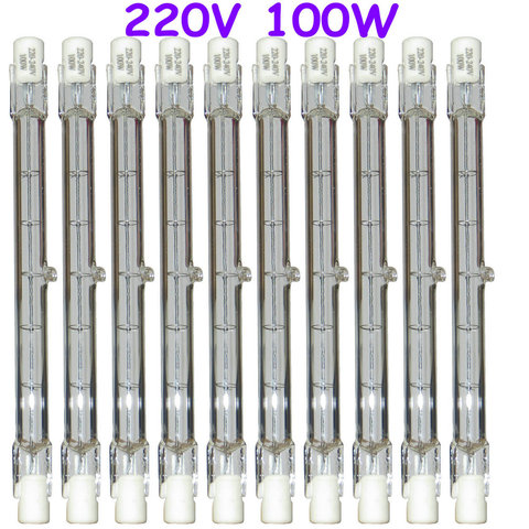 10Pcs 100W 100 WATT 220-240V Doubl Eanded Halogen Bulbs R7s 118mm Yellow Light ► Photo 1/2