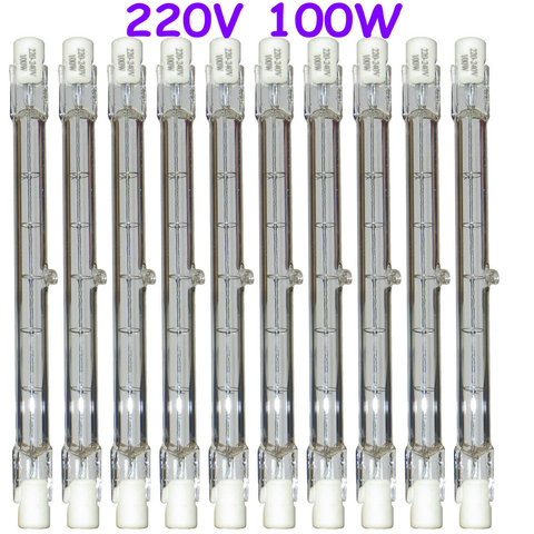 10Pcs 100W 100 WATT 220-240V Doubl Eanded Halogen Bulbs R7s 118mm Yellow Light ► Photo 1/2