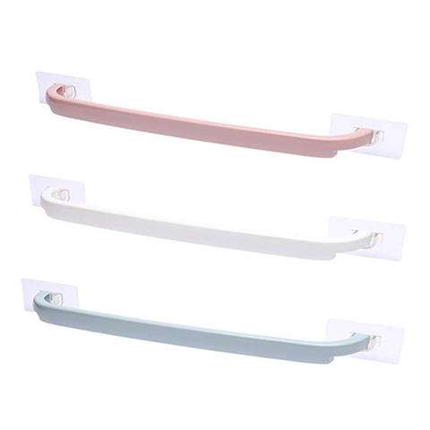 Plastic Wall Mounted Bathroom Towel Bar Shelf Self-adhesive Rack Holder Toilet Roll Paper Hanging Hanger Bathroom Supply ► Photo 1/6