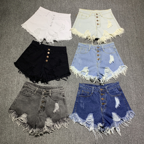 female fashion casual summer cool women denim booty Shorts high waists fur-lined leg-openings Plus size sexy short Jeans ► Photo 1/6