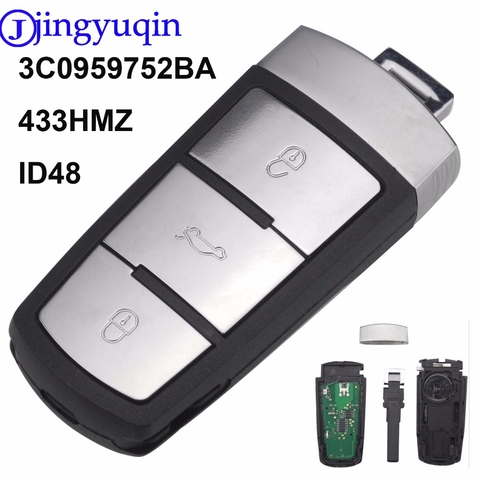 433MHz 3 Buttons Keyless Uncut Flip Smart Car Remote Key Fob with ID48 Chip 3C0959752BA for VW Passat B6 3C B7 Magotan CC ► Photo 1/3