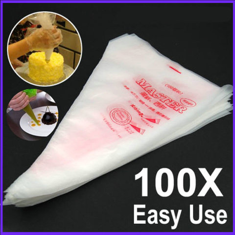 Ustensiles Patisserie 100pcs Disposable Piping Bag Pastry Bag Icing Piping Cake Cupcake Decorating Tools/Bags ► Photo 1/6
