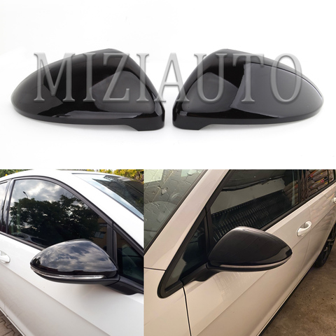 Side RearView Mirror Cover Caps for VW for Golf 7 MK7 7.5 for GTI for Touran 2014-2017 door Wing Mirror Case Cover Bright Black ► Photo 1/6