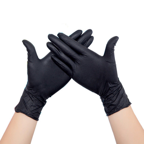 Hot Sale Fast Shipping 10/20pcs Black Guantes Latex Gloves Disposable Nitrile Work Gloves for Home Rubber Food Gloves Tattoo ► Photo 1/6