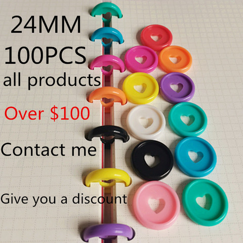 Plastic Binding Ring 100PCS Mushroom Hole Love Loose-leaf Binding Button DIY Book Loop Loose-leaf Binding Ring Disc Disc Buckle ► Photo 1/5