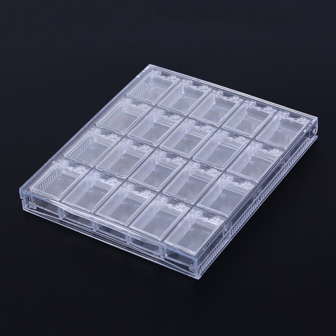 Clear Acrylic Empty Storage Box Strass Beads Jewelry Decoration Nail Art Display Removable Container Case 20 Grids ► Photo 1/6